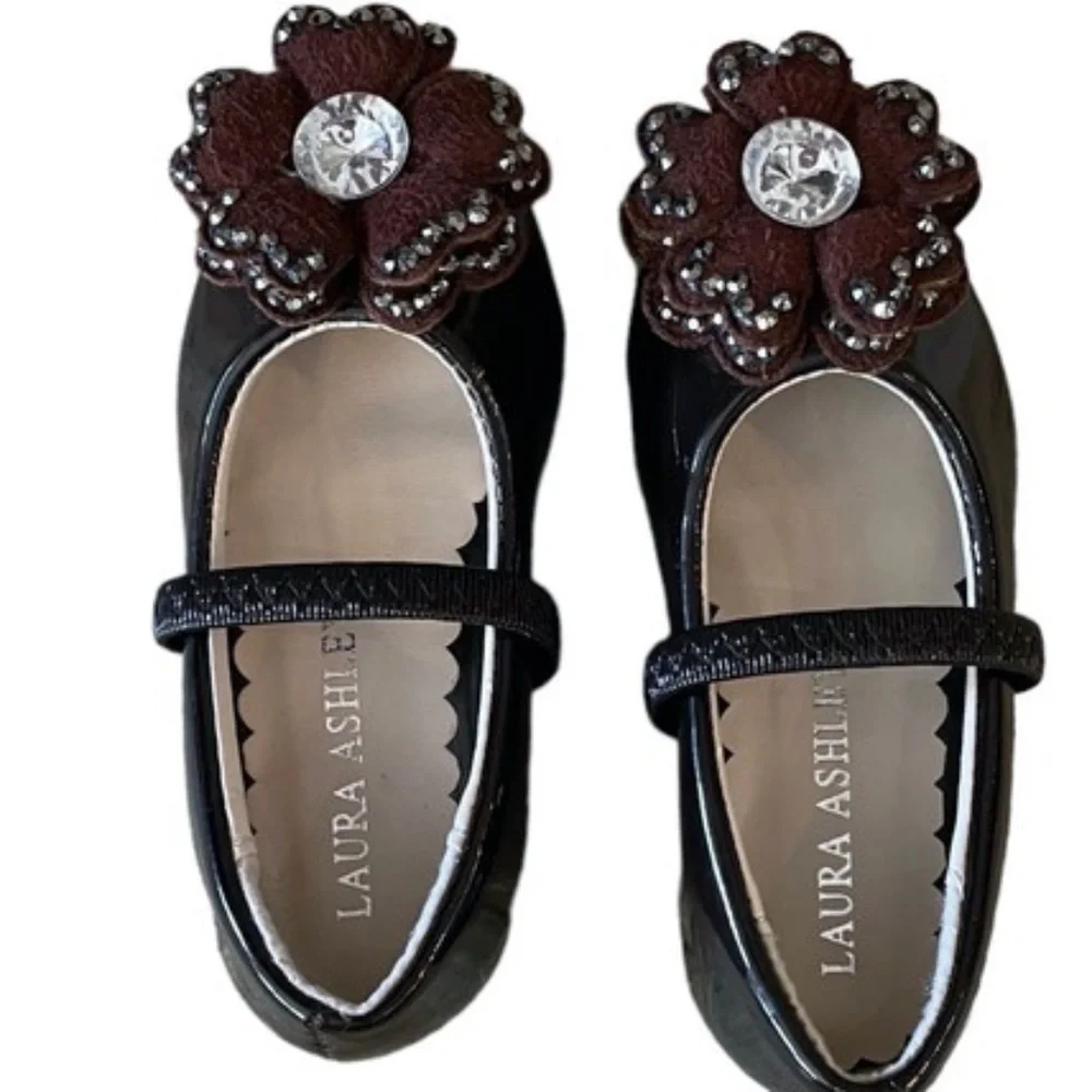 Laura Ashley‎ Girls Brown Mary Jane Dress Shoes Toddler Size 5